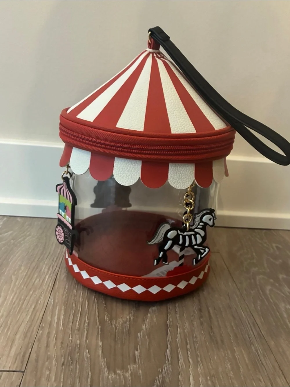 Bath & Body Works Red & White Carousel Clear Clutch